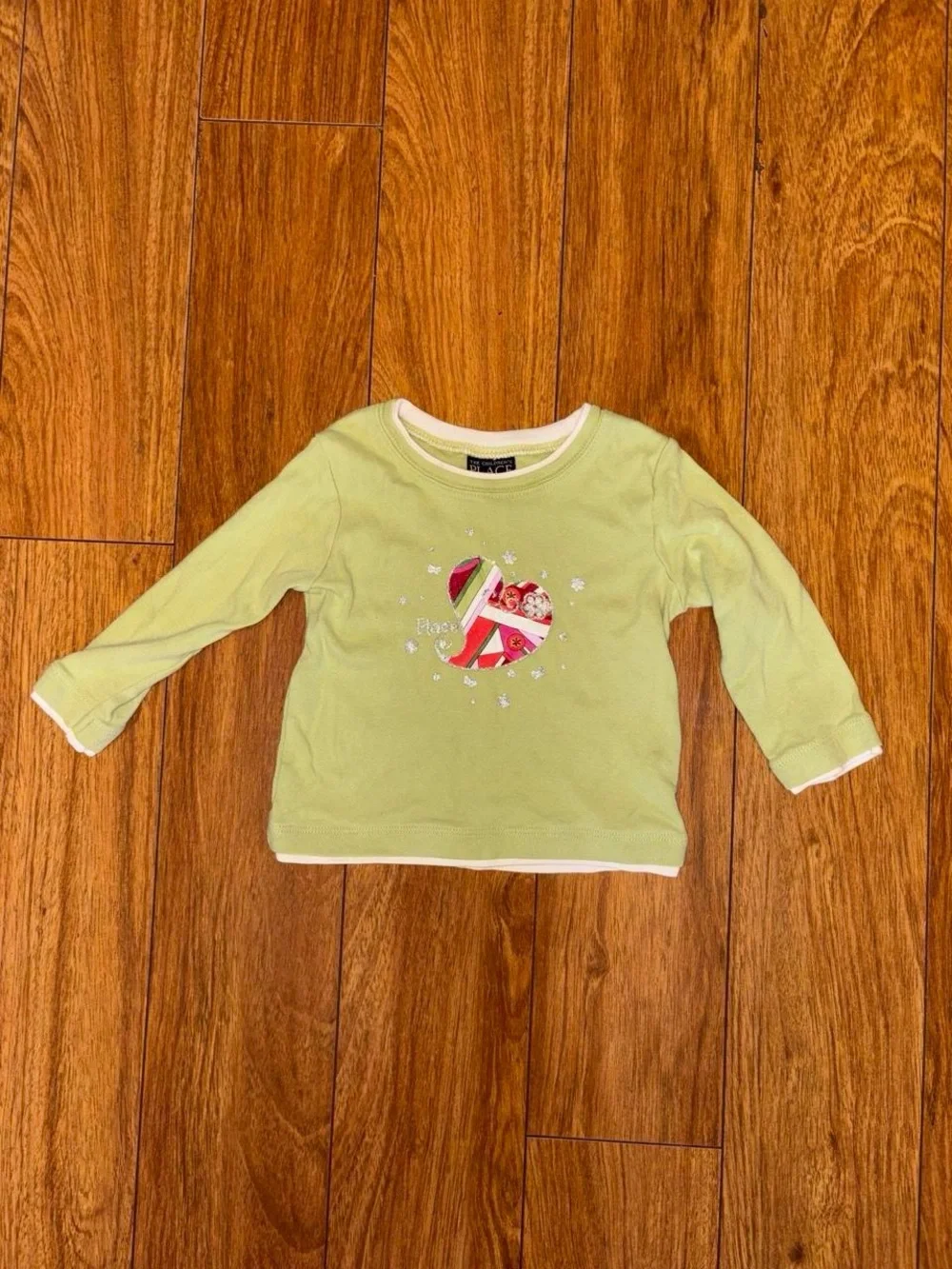 Y2K long sleeve shirt with sparkle heart graphic